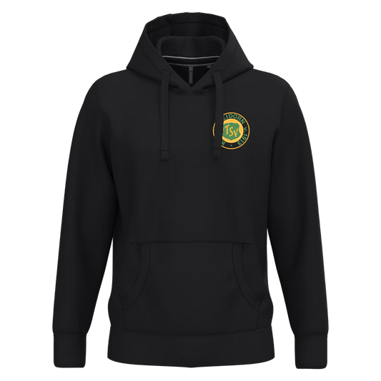 Hoodie schwarz mit farbigem Wappen